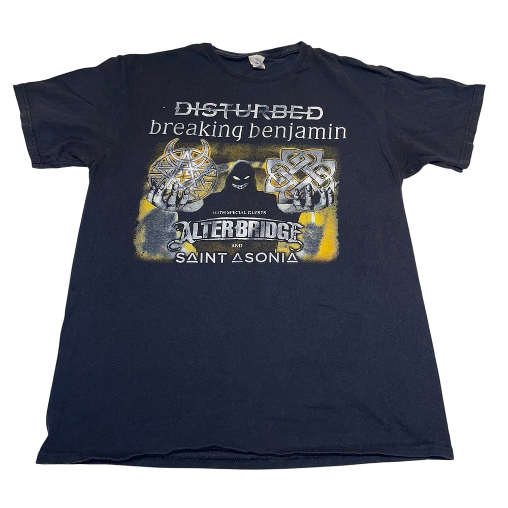 Disturbed & Breaking Benjamin 2016 Tour Graphic Tshirt Black Size Medium EUC